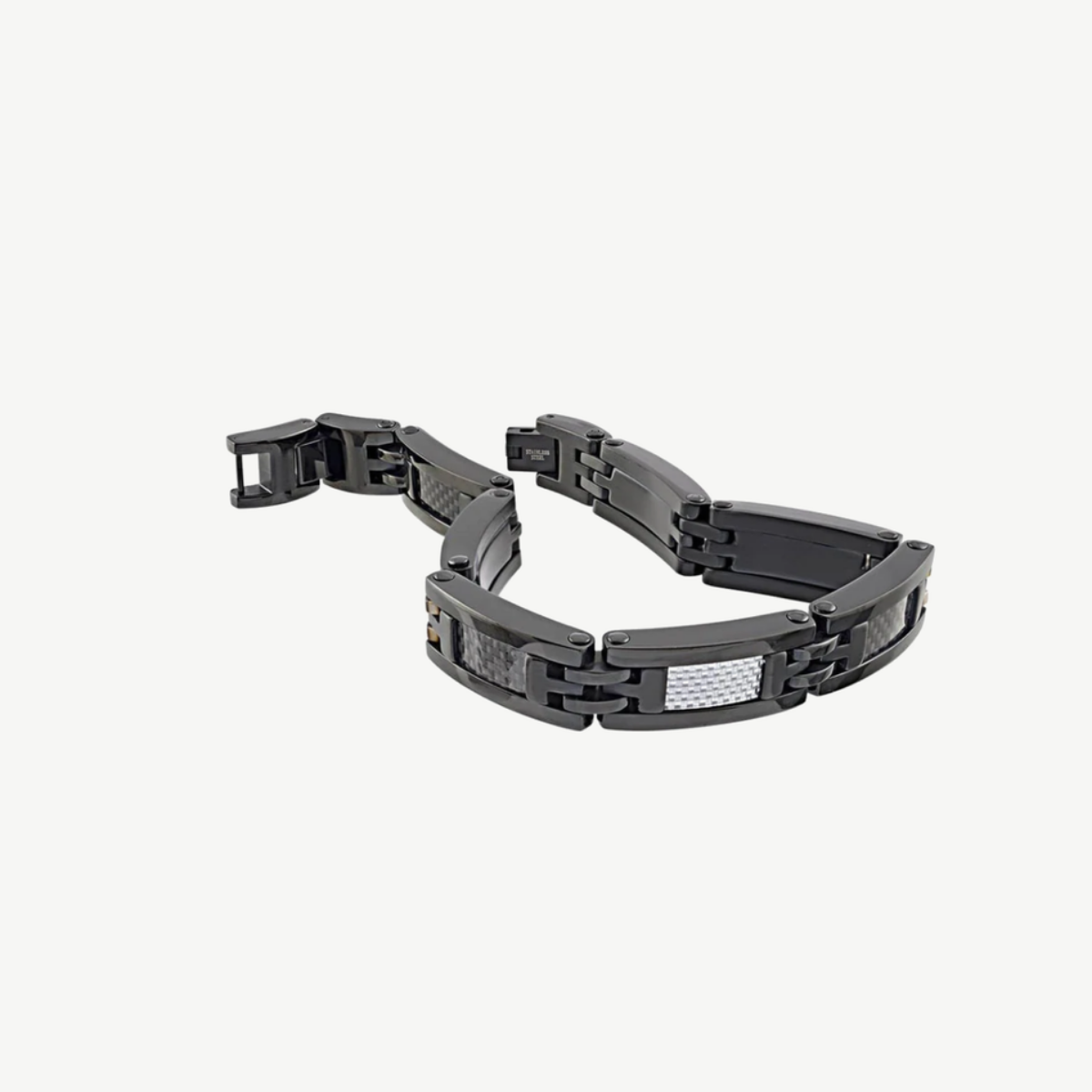 Picture of Ultra Modern Black and White Carbon Fiber Carbono 9" Bracelet