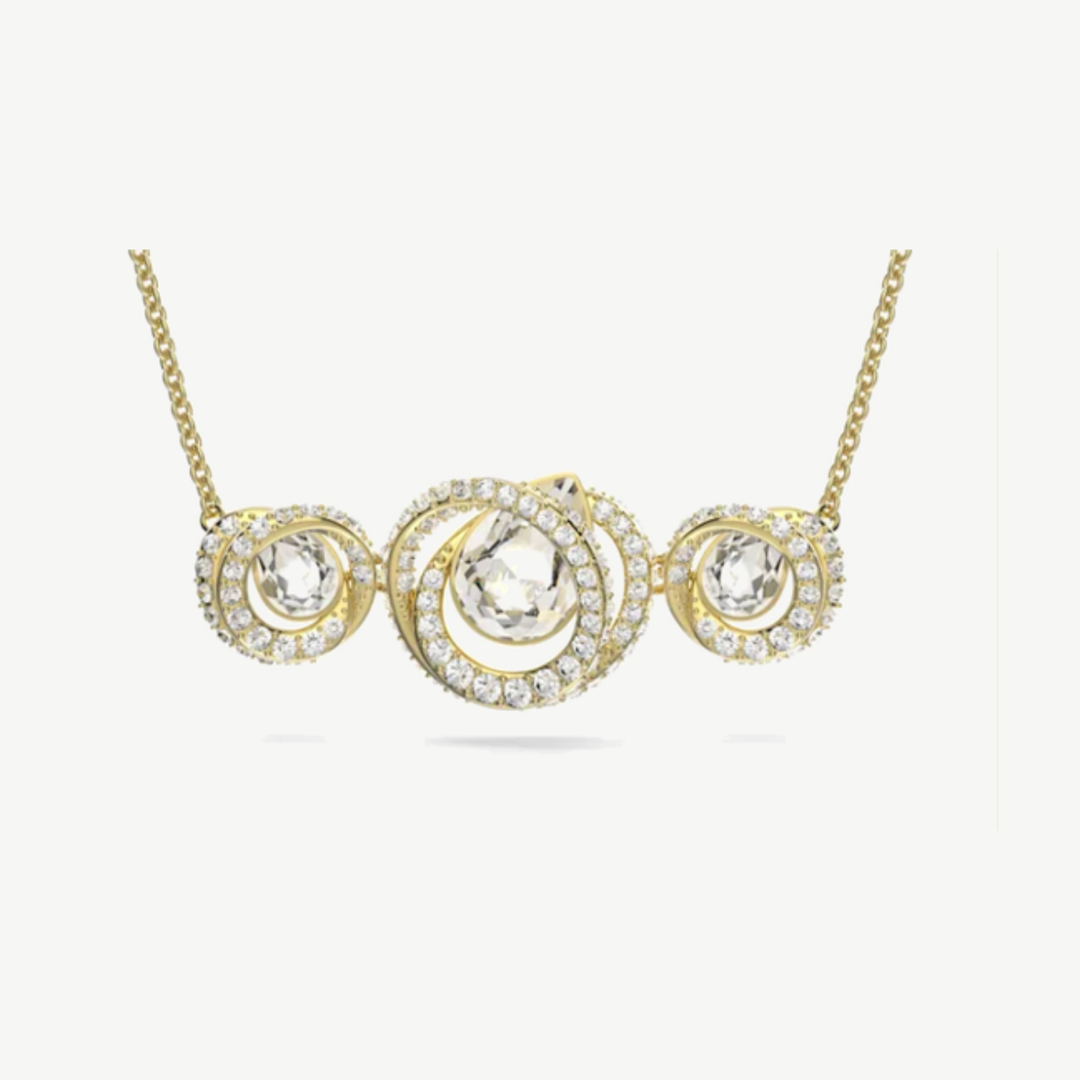 Picture of Swarovski Generation Necklace with Clear Crystal Pavé Spirals