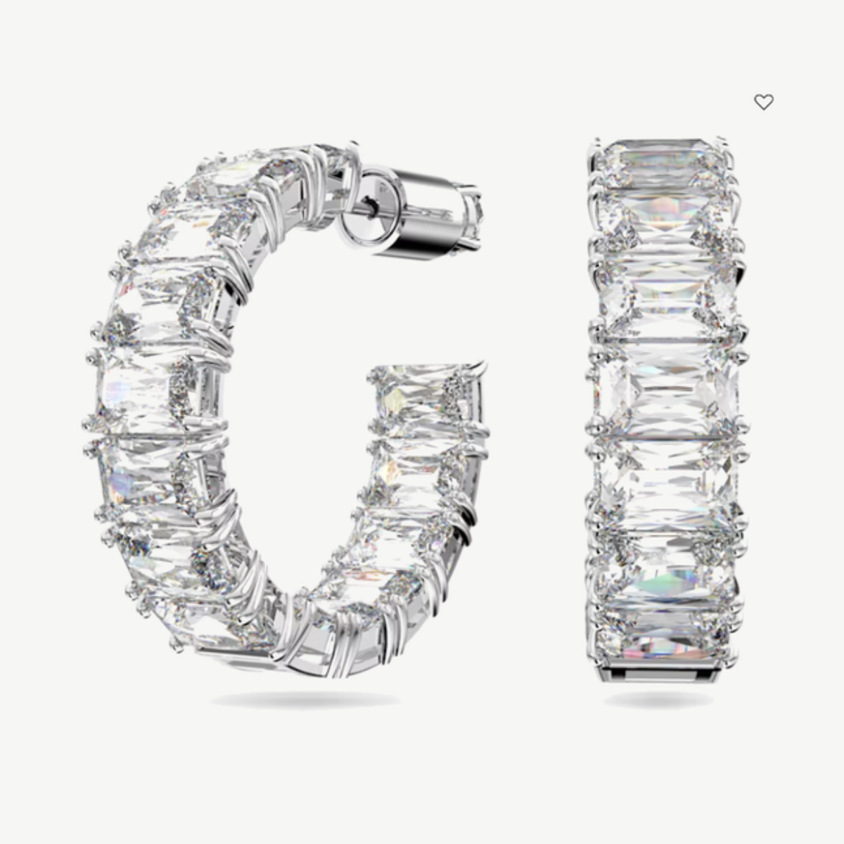 Picture of Swarovski Millenia Hoop Earrings with Clear Octagon Crystals