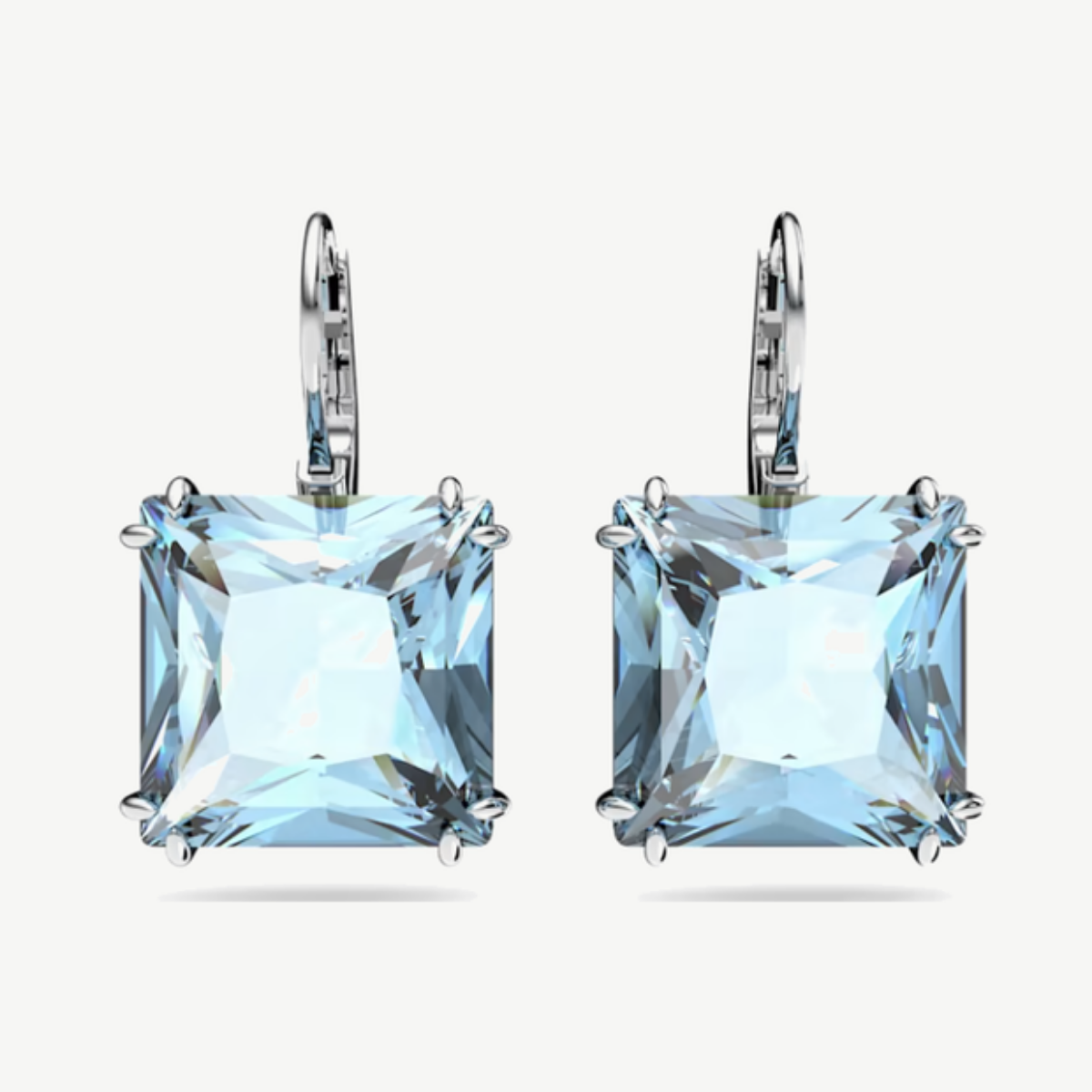 Picture of Swarovski Millenia Square Blue Crystal Earrings with Lever Backs