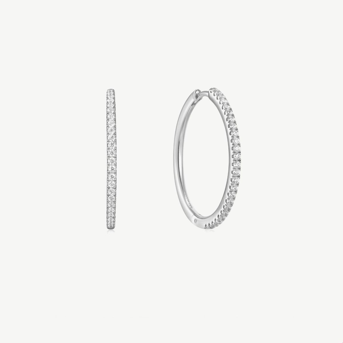 Picture of Glam Hoop Earrings with Clear CZ (Cubic Zirconia)
