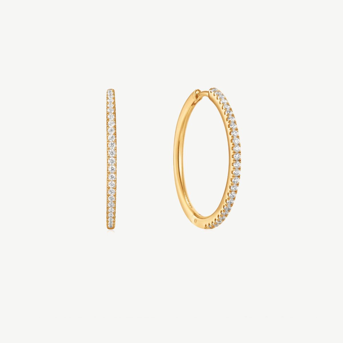 Picture of 14K Yellow Gold Plated Sterling Silver Glam Hoop Earrings