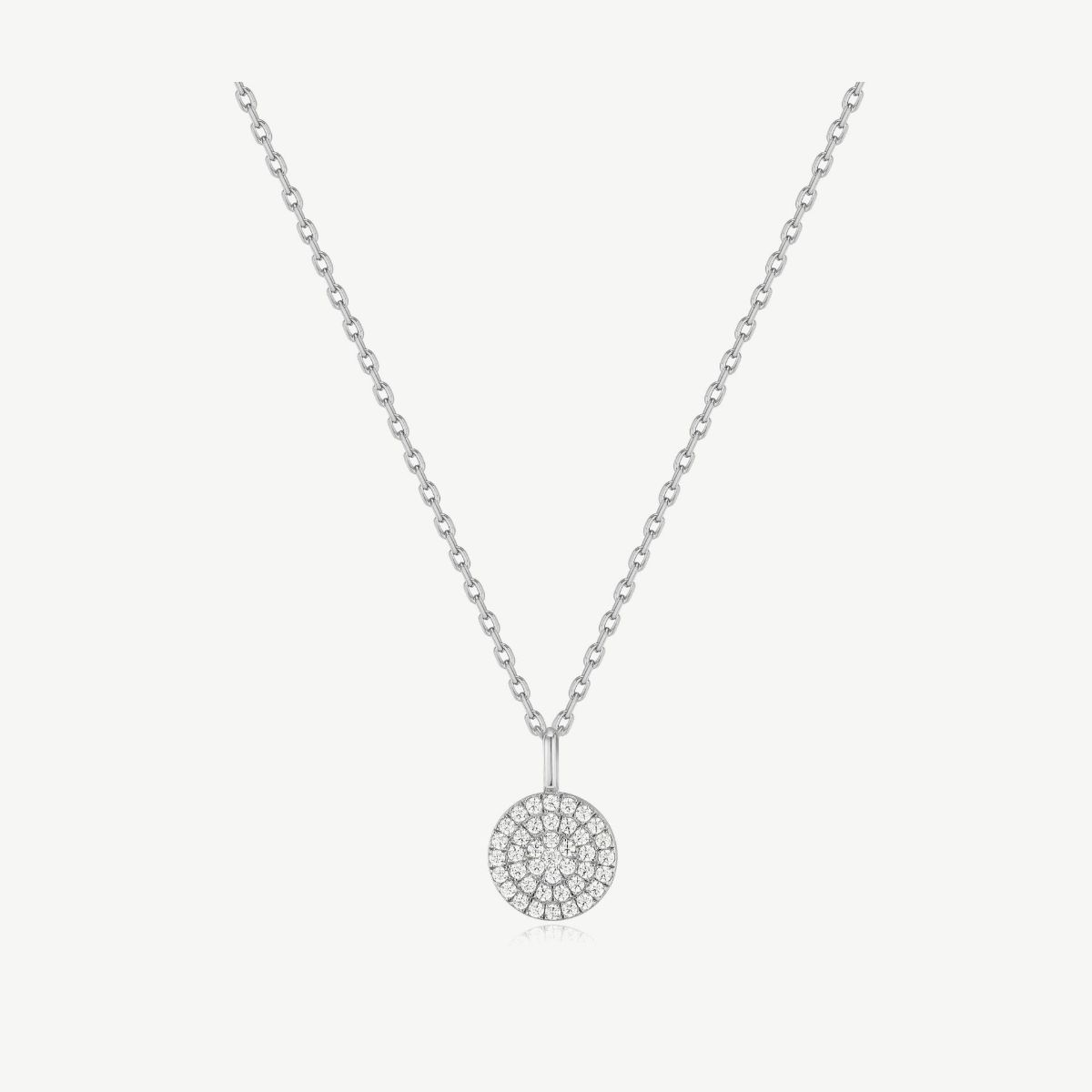 Picture of Glam Disc Pendant Necklace with CZ (Cubic Zirconia)