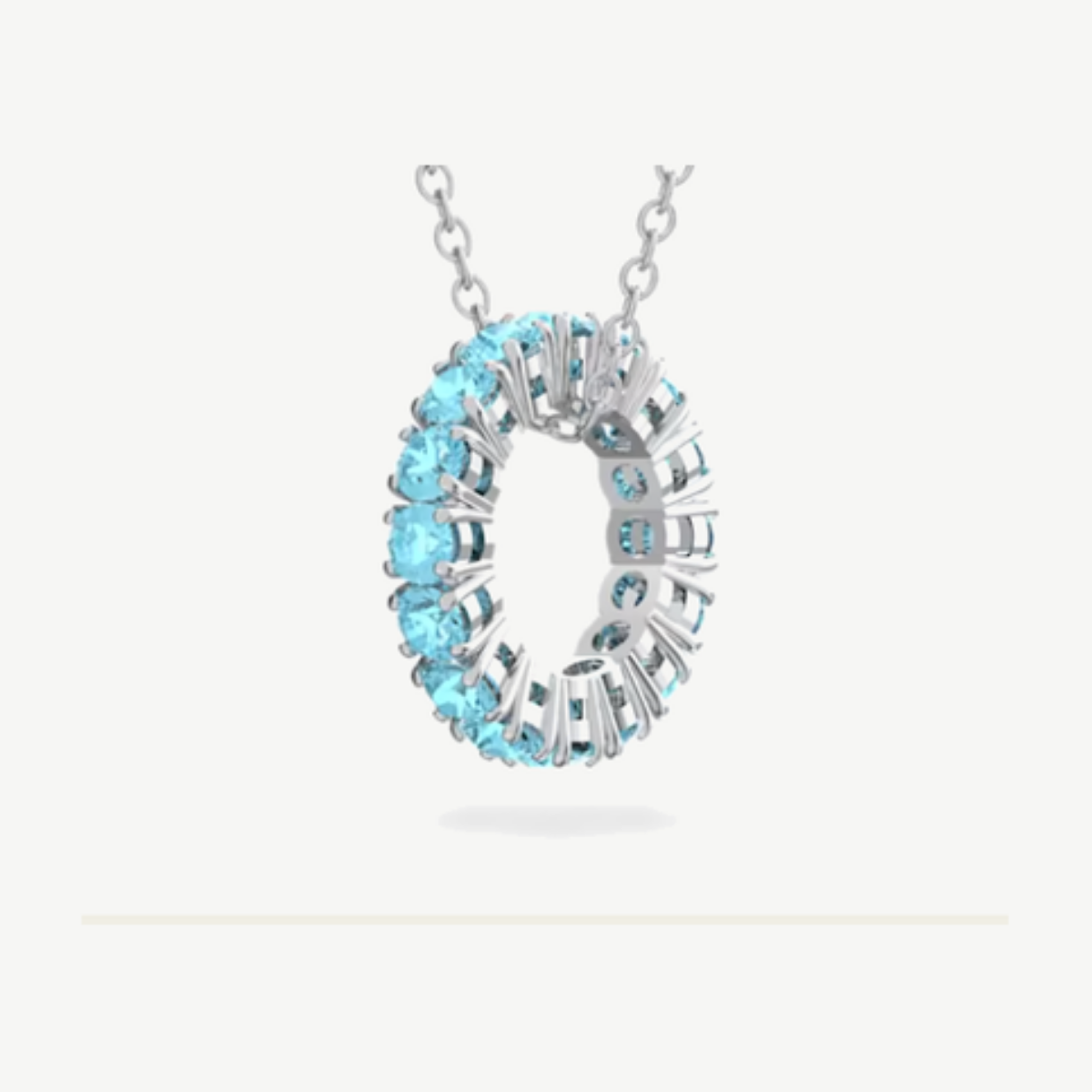 Picture of Swarovski Exalta Aquamarine Crystal Circle Pendant Necklace
