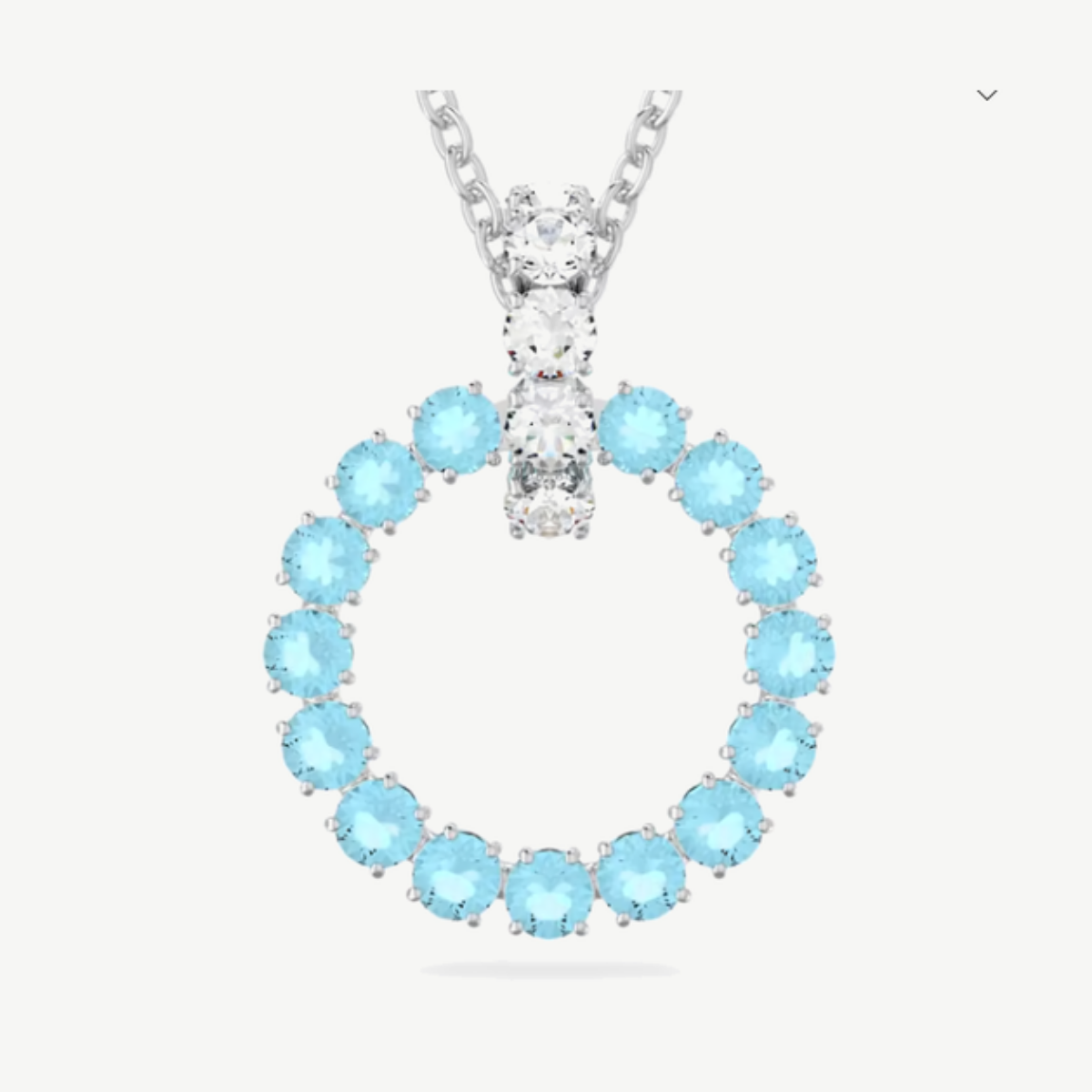 Picture of Swarovski Exalta Aquamarine and Clear Crystal Pendant Necklace