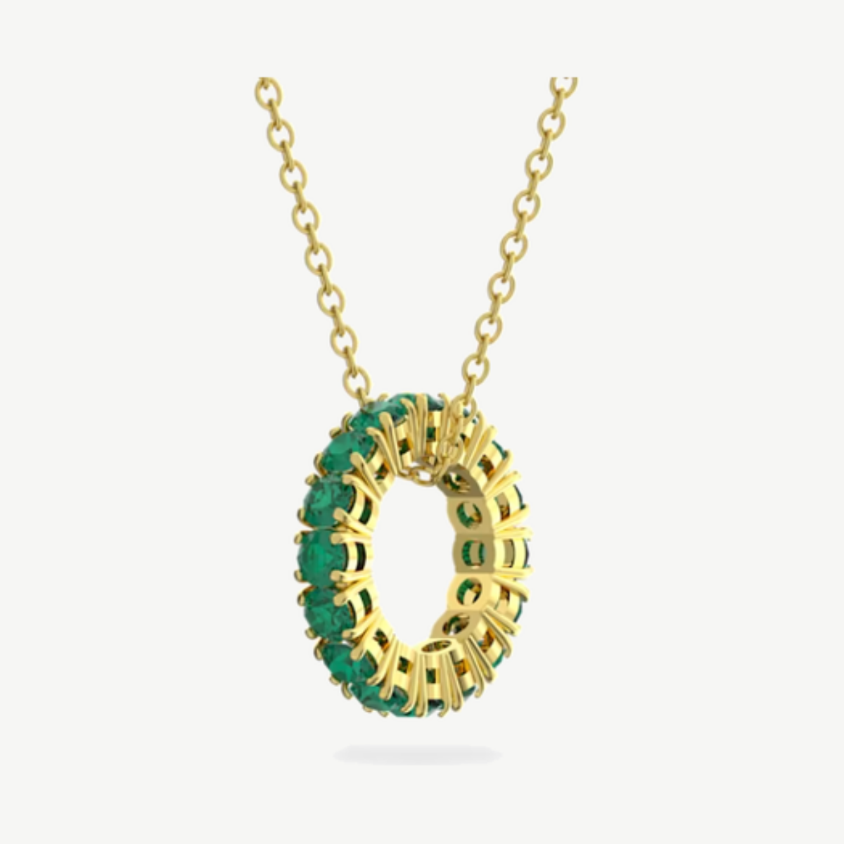 Picture of Swarovski Exalta Emerald Green Crystal Circle Pendant Necklace