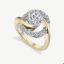 Picture of 14K Gold Bypass Bridal Semi Mount Ring with Circle of Prong Set Rounds