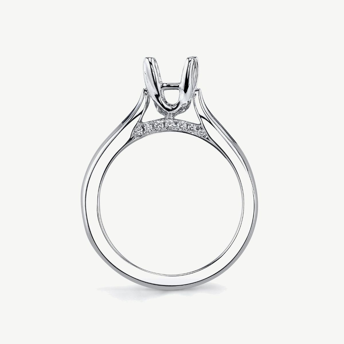 Picture of 14K White Gold Cathedral Diamond Engagement Ring